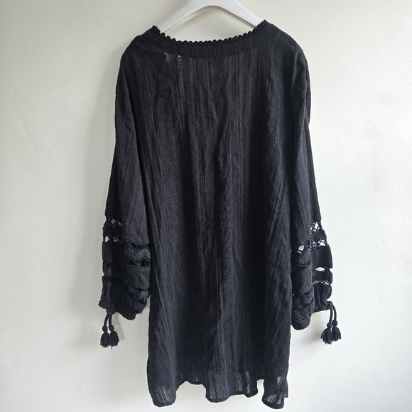 New Robin Piccone Swim Pool Beach Cover-Up/Tunic Black XS NWT - Picture 10 of 11